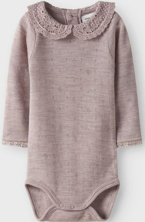 Merino Wol - Romper - Lange Mouwen - Knoopsluiting - Drukknoopsluiting in het Kruis