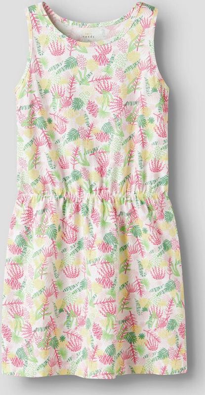 Name It Jurk - NkfVigga - Bright White/Tropisch - Name It - 9 jaar (134) - Jurk