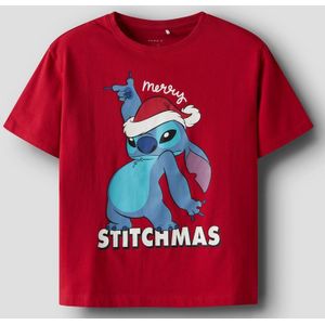 Name It T-Shirt - NkfAkka - Stitch - Barbados Cherry - Name It - 4 jaar (104) - T-Shirts