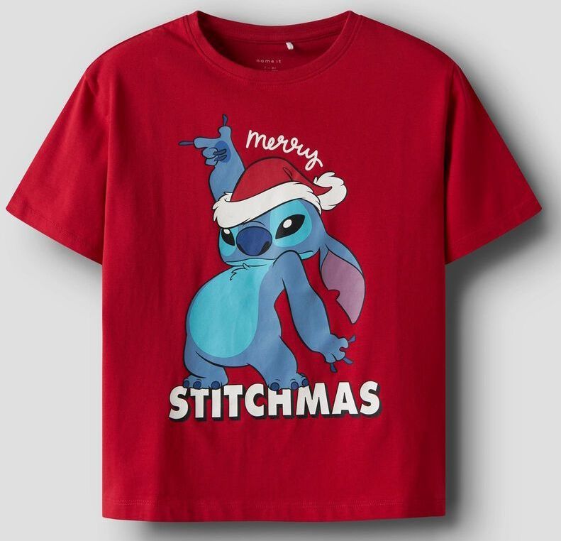 Name It T-Shirt - NkfAkka - Stitch - Barbados Cherry - Name It - 4 jaar (104) - T-Shirts