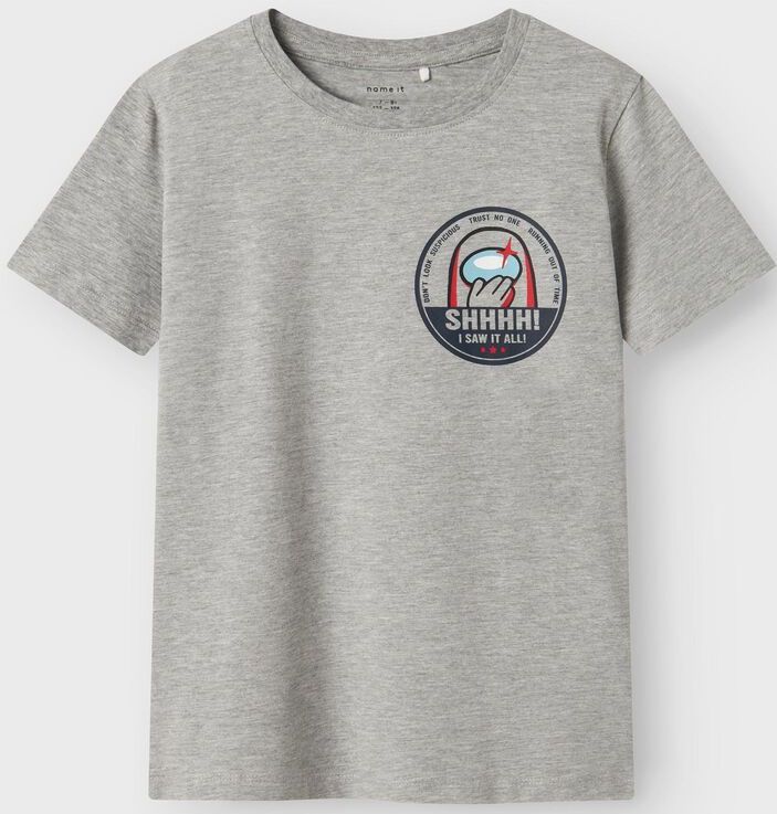 Name It - NkmJett - T-Shirt - Grey Melange - Met Print