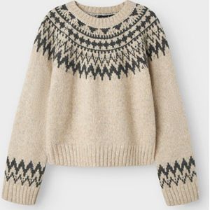 Gebreide Trui - Plat Gebreid - Ronde Hals - Lange Mouwen - Kort