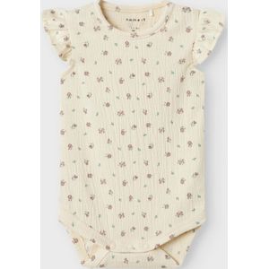 Name It - NbfJannis - Romper Mouwloos - Gebleekt Zand m. Bloemen