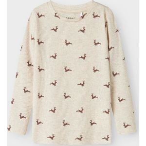 Top - Lange Mouwen - Ribgebreid - All-over Print - Slim Fit