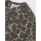 Jurk - Panterprint - Oversized Fit - Halflange Mouwen - Knoopsluiting - Knielengte