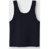 Gebreide Top - Mouwloos - V-hals - Ribgebreid - Met Knoopdetail