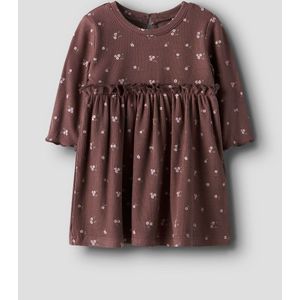 Jurk - All-over Print - Ribgebreid - Lange Mouwen - Regular Fit