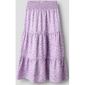 Maxi Rok - All-over Print - Geweven Stof - Gesmokt Detail