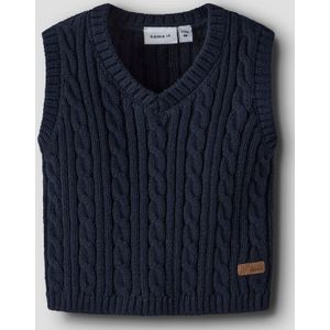 Biologisch Katoen - Gebreid Gilet - Mouwloos - V-hals - Regular Fit