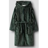 Badjas - Fluweel - Print - Voorzakken - Knoopsluiting