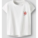 T-shirt - Kapmouwen - Loose Fit - Jersey - Rubberen Print