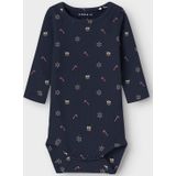 Rompertjes - Kerst Romper - Ribgebreid - Lange Mouwen - All-over Print
