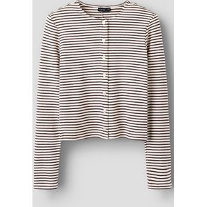 Gestreept Vest - Korte Mouwen - O-hals - Knoopsluiting - Kort