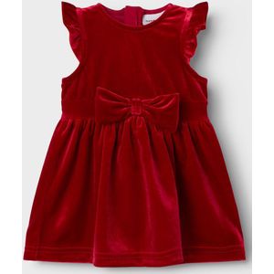 Jurk - Fluweel - Regular Fit - Ronde Hals - Ritssluiting - Kapmouwen