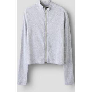 Korte Vest - Cardigan - Ribgebreid - Lange Mouwen - Hoge Hals