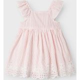 NAME IT - FFESINNE - Jurk - Rood/Wit - Gevoerde Zoom/Rand - Katoen