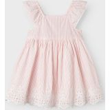 NAME IT - FFESINNE - Jurk - Rood/Wit - Gevoerde Zoom/Rand - Katoen