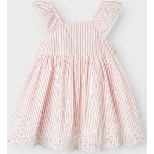 NAME IT - FFESINNE - Jurk - Rood/Wit - Gevoerde Zoom/Rand - Katoen