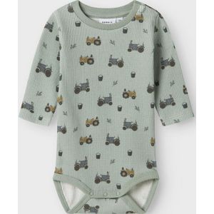 Name It Romper l/s - Wafel - NbmLactor - Jadeiet m. Print - Name It - 68 - Romper L/S
