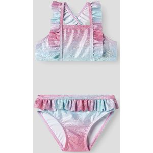 Bikini - Glitter Detail - All-over Print - Gekruiste Achterkant - Ruches