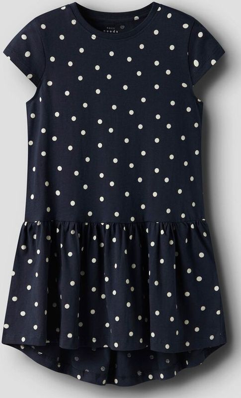Name It Jurk - NkfVigga - Dark Sapphire/Dot - Name It - 10 jaar (140) - Jurk