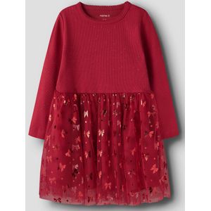 Jurk - Glitter - Ribgebreid - Lange Mouwen - Regular Fit