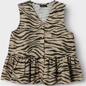 Zebra - Peplum Top - Korte Mouwen - Geweven Stof