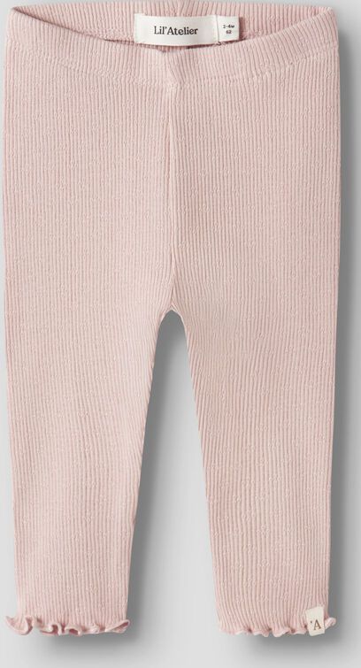 Lil Atelier Leggings - Rib - NbfNora - Cameo Rose m. Pointelle - Lil Atelier - 1½ jaar (86) - Leggings