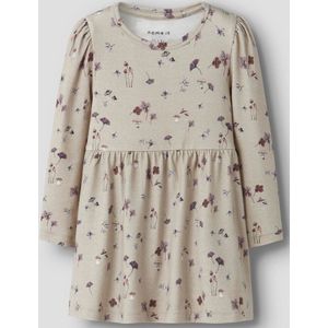 Jerseyjurken - Regular Fit Jurk - Ribgebreid - Lange Mouwen - All-over Print