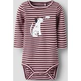 Romper - Lange Mouwen - Ribgebreide Stof - Verticaal Gestreept Patroon