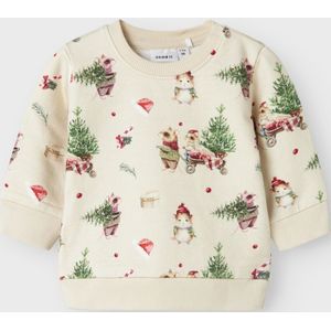 Sweatshirt - Kerst - Geborstelde Sweatstof - Lange Mouwen - Ronde Hals