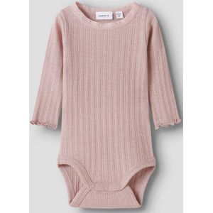 Romper - Lange Mouwen - Ribgebreid - Verticaal Gestreept - Drukknoopsluiting