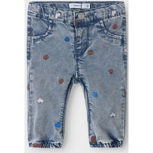 Jeans - Nauwsluitende Fit - Mom-fit - Geborduurd - Elastische Taille