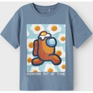 Top - Rubberen Print - Jersey - Korte Mouwen - Regular Fit