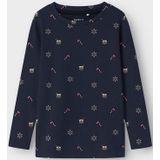 Top - Ribgebreid - Lange Mouwen - All-over Print - Slim Fit