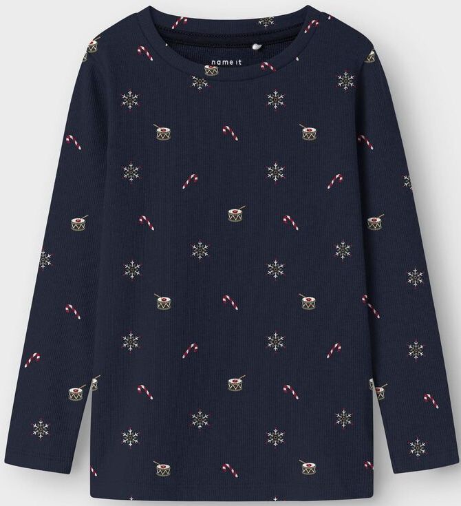 Top - Ribgebreid - Lange Mouwen - All-over Print - Slim Fit