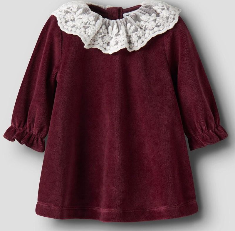 Velours - Jurk - Fluweel - Lange Mouwen - Regular Fit