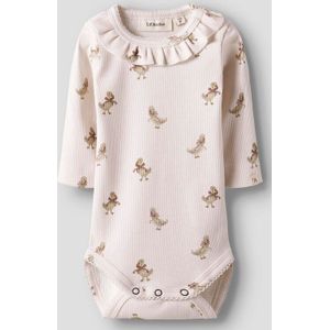 Romper - Lange Mouwen - Jersey - Drukknoopsluiting - Met Ruches