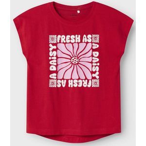 Print T-shirt - Kind - Multicolor - Jersey - Ronde Hals - Loose Fit