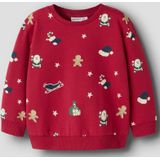 Sweatshirt - Geborstelde Sweatstof - All-over Print - Lange Mouwen - Regular Fit