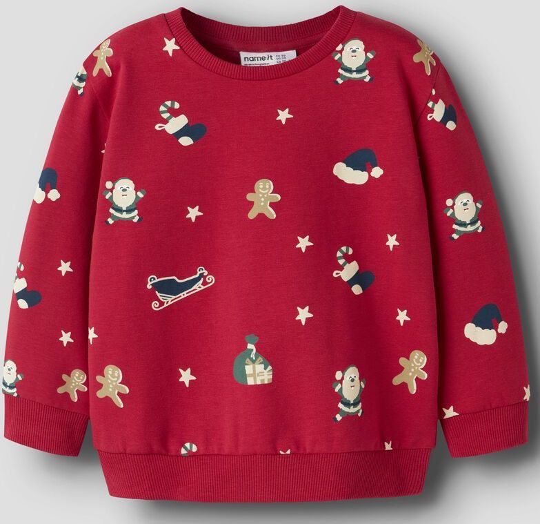 Sweatshirt - Geborstelde Sweatstof - All-over Print - Lange Mouwen - Regular Fit