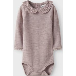 Merino Wol - Romper - Lange Mouwen - Knoopsluiting - Drukknoopsluiting in het Kruis