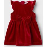 Jurk - Fluweel - Regular Fit - Ronde Hals - Ritssluiting - Kapmouwen