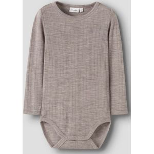 Merino Wol - Romper - Lange Mouwen - O-hals - Drukknoopsluiting