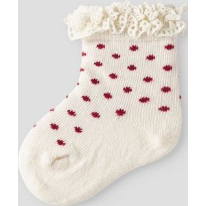 3 paar witte damessokken met ruches, schattig en casual, effen, voor
