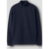 Sweatshirt - Halve Rits - Geborstelde Sweatstof - Lange Mouwen