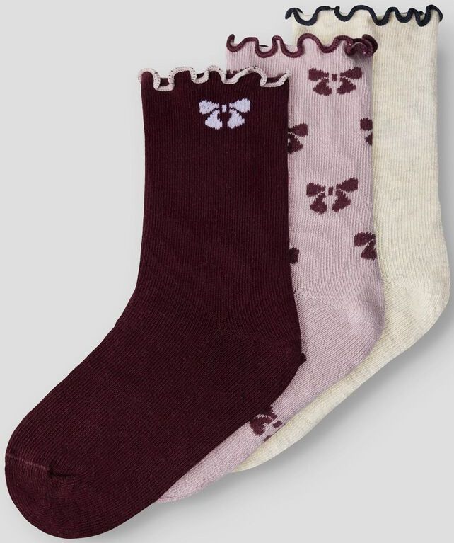Name It Sokken - 3-pack - NmfSilke - Keepsake Lilac/Peyote Mela - Name It - 22/24 - Sokken