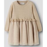 Glitter Jurk - Gebreid - Lange Mouwen - O-hals - Regular Fit