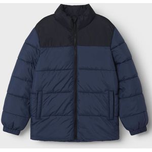 NAME IT - Gewatteerde Jas - Blokkleuren - Hoge Hals - Ritssluiting