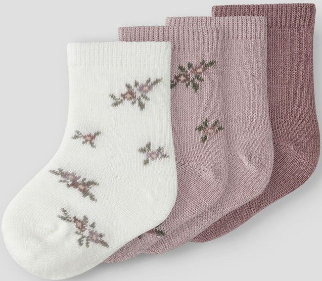 Name It - NbfWak - Sokken - 4-pack - Wol/Katoen - Shadow Grijs